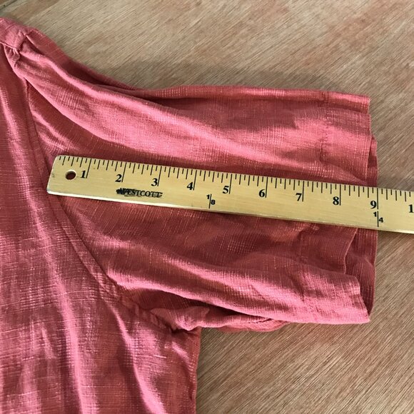 Tasso Elba Shirt Men XXL Red Button Up Silk Linen Pocket Short Sleeve Collared - Picture 9 of 12